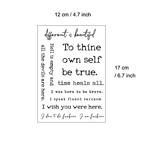 Everjoy Realistic Inspirational Words Temporary Tattoos 20 Designs