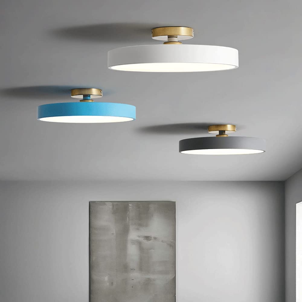Nowoczesna prosta trójkolorowa ściemniana lampa sufitowa 40W do montażu podtynkowego LED lampa sufitowa okrągła płaska lampa używana do salonu, sypialni, jadalni, kuchni, przedpokoju, wejścia, przed