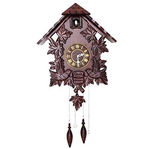YfainiooBlack Forest Clock, Battery Operated Quartz Movement, Traditional Cuckoo Wall Clock, for Home Living Room Hotel Decoration