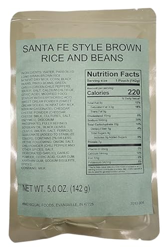 Military Outdoor Clothing MRE(Meal-Ready-to-Eat) Side: Santa Fe Rice and Beans (1 Pack)