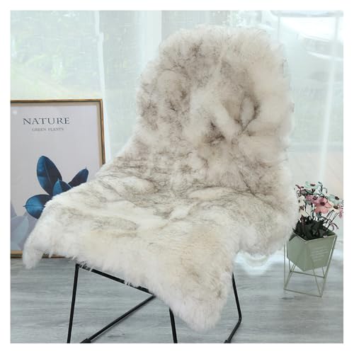 SMTCM Alfombra de piel de oveja de imitación de cordero, 60 x 100 cm, imitación de piel de cordero, alfombra de pelo largo, mullida, suave alfombra para silla, cojín de suelo, alfombra de asiento,