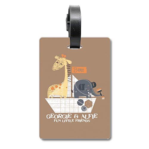 Étiquette valise girafe éléphant marron : identifiez vos bagages perdus instantanément