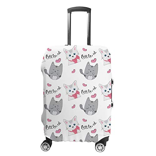 Housse de bagage motif cœur de chat voyagez l'esprit tranquille