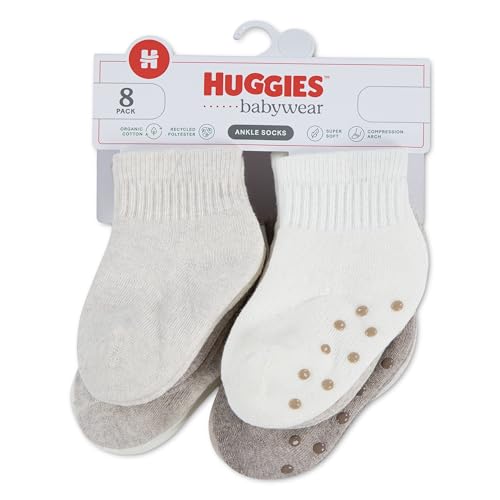 Image of HUGGIES Baby Multi-pack Lightweight Ankle Gripper Socks