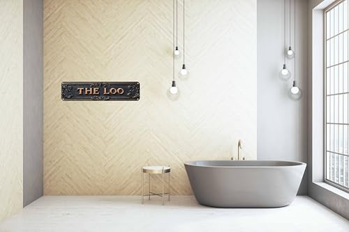 Letrero metálico retro para baño 4x16 pulgadas miniatura 4