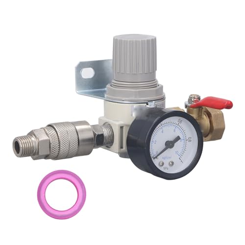 AR2000 Air Compressor Replacement Pressure Regulator, 1/2 Inch NPT Air Compressor Regulator with 0 to 1 MPa, Metal Pressure for 