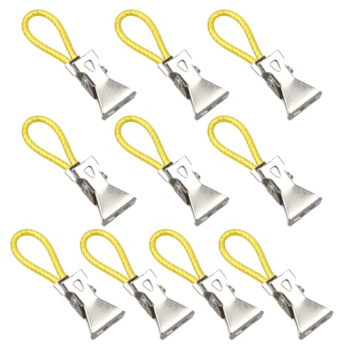 ZEPFJHE Paquete de 10 clips multiusos para toallas de cocina y baño, solución portátil de metal resistente, ganchos para toallas de cocina