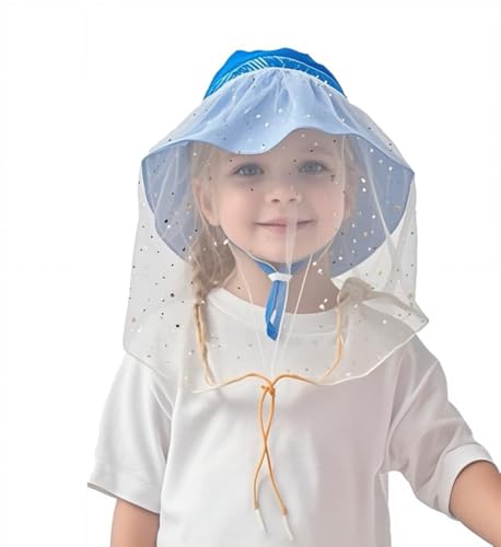 Kids Mosquito Head Net Hat - Bug Cap UPF 50+ Sun Protection for Beekeeping Garden Fishing Outdoor Activities