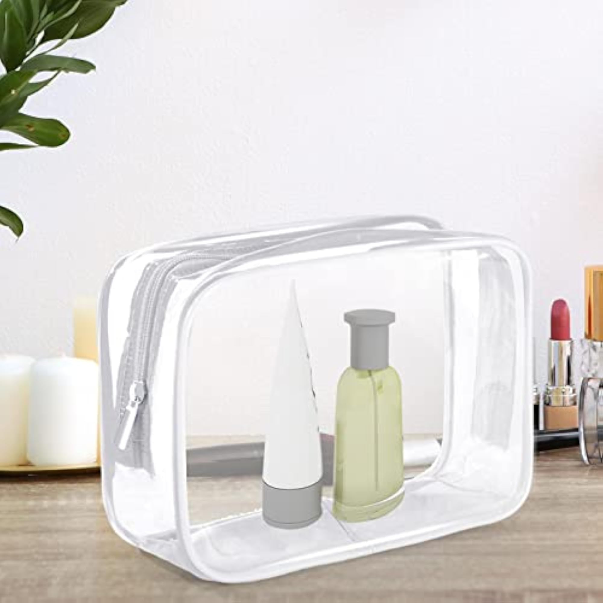 Waterproof Toiletry Bag Reusable Holder, Clear Makeup Bag