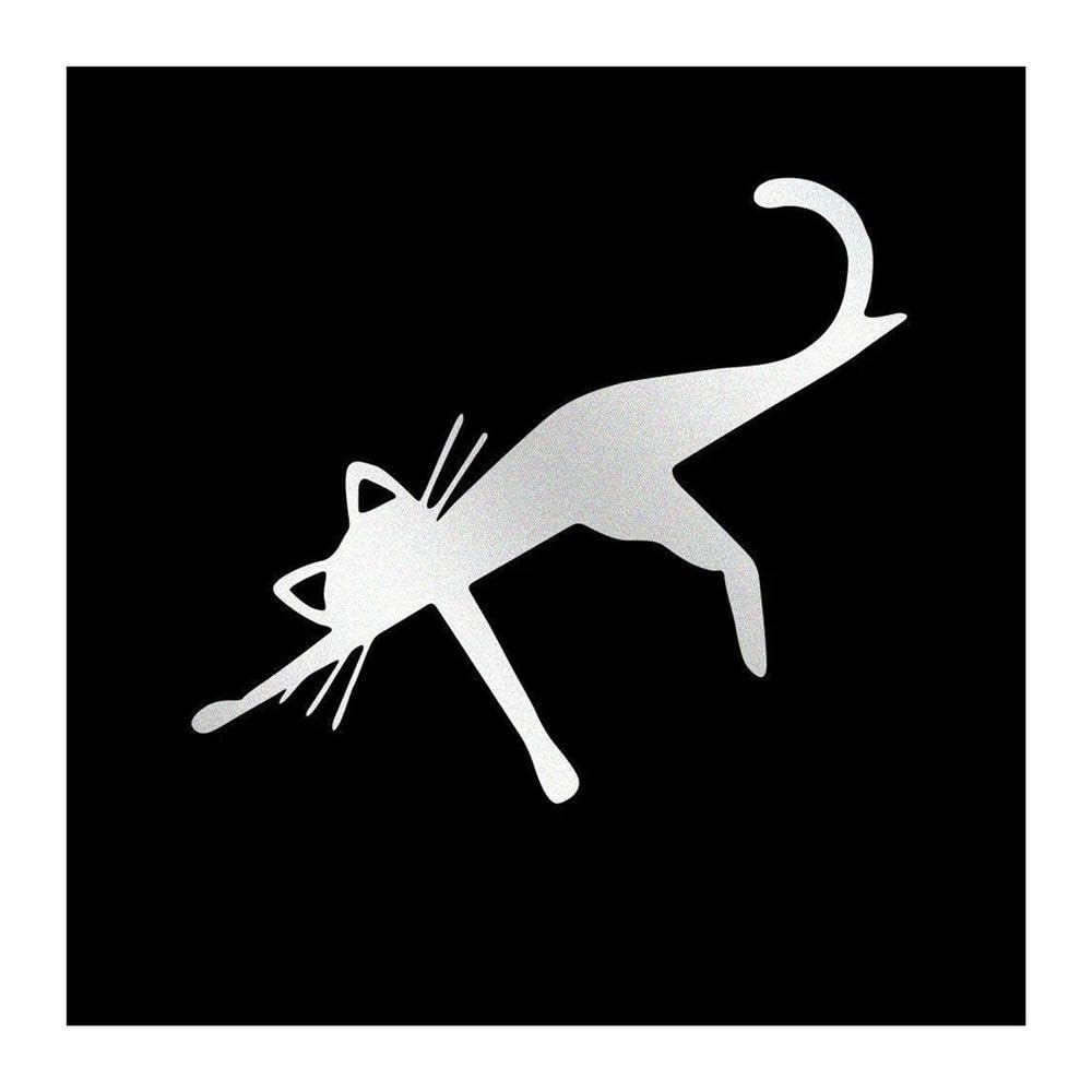 Cat Sticker Reflective Vinyl Decal Waterproof Car Body Windows Windshield Bumper Truck(Reflective Silver,3pcs)