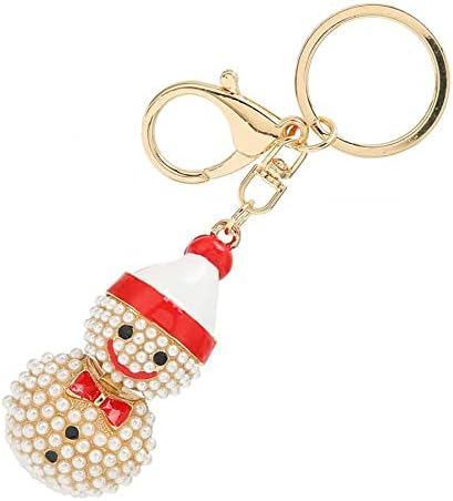 ARFUKA Keyring Pearl Snowman Pendant Keychain Metal Key Ring Charm Jewellery Christmas Birthday Gift Keyrings Key Chain Key Ring Holder for Men and Women - Image 4