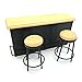 Posee Dollhouse Taproom Bar Counter with 2 Stools 1:12 Miniature Furniture Decor