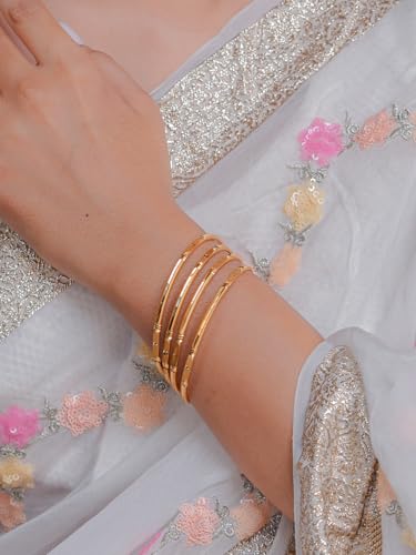 Image of Zeraki Jewels Women's Traditional Gold Plated Ishika Bangle (Set of 4)