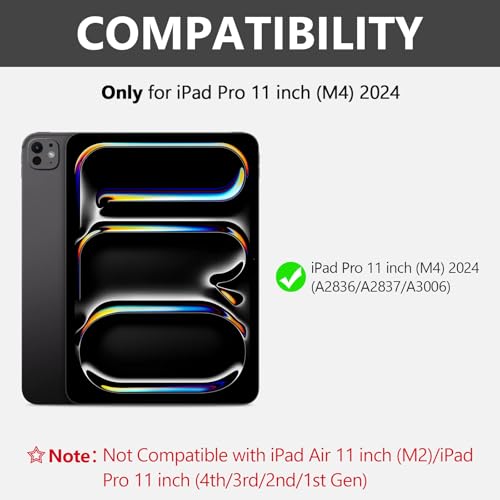 KBCASE Keyboard Case for iPad Pro 11-inch (M4) 2024, Detachable Bluetooth Keyboard Case with Pencil Holder for iPad Pro 11 inch 2024 (Gray)