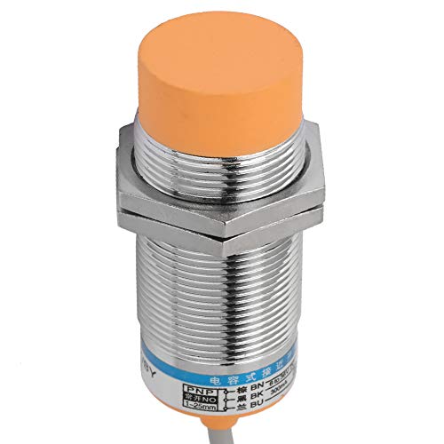 Front view of the Garosa LJC30A3-H-Z/BY Capacitive Proximity Sensor, highlighting the orange sensing face.