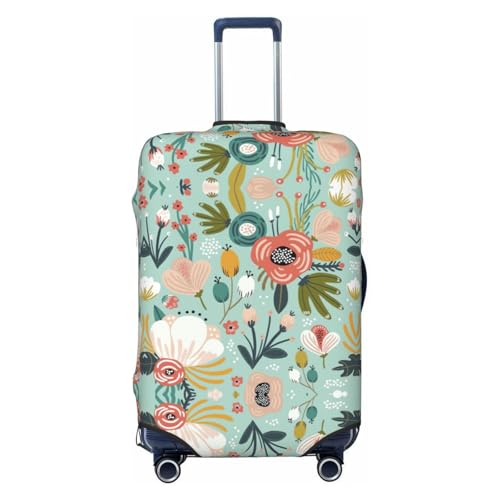Flowers Print Luggage Suitcase Cover Protector Luggage Washable Covers With Concealed Zipper