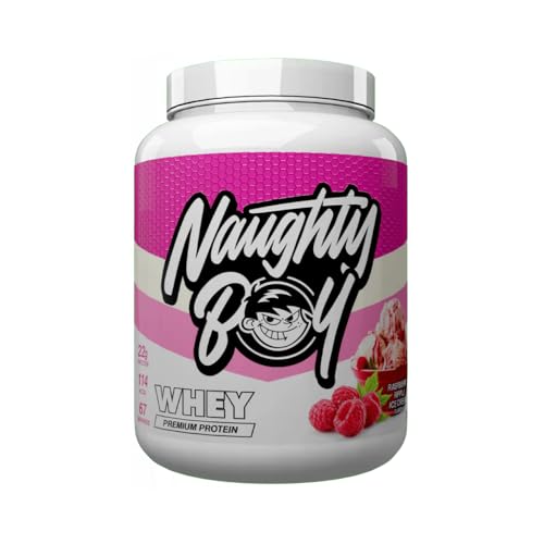 Naughty Boy Advanced 100% Whey Protein Powder. Muscle Building & Recovery Shake with Optimum Taste & Mixability. Low Sugar. (Raspberry Ripple Ice Cream, 2010 g)