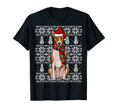 Navidad Ugly Christmas Basenji Camiseta