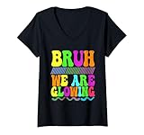 Photo Gallery donna bruh we are glowing colorful maglietta con collo a v Photo Gallery donna bruh we are glowing colorful maglietta con collo a v