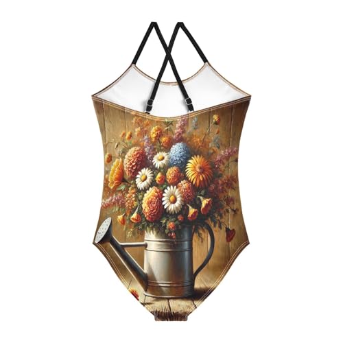 Flowers Can Water Girls Bathing Suit Swimsuit Swimwear Summer Beach One Piece Swimsuits2