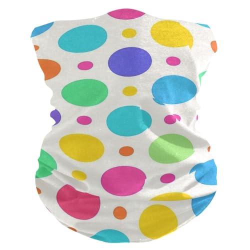 Trendy Polka Dot Peach Blue Colorful Four season UV protection head band warm neck gaiter women Quick Drying beanie Mask for face for Hiking Snowboarding halloween costumes máscara para el sol