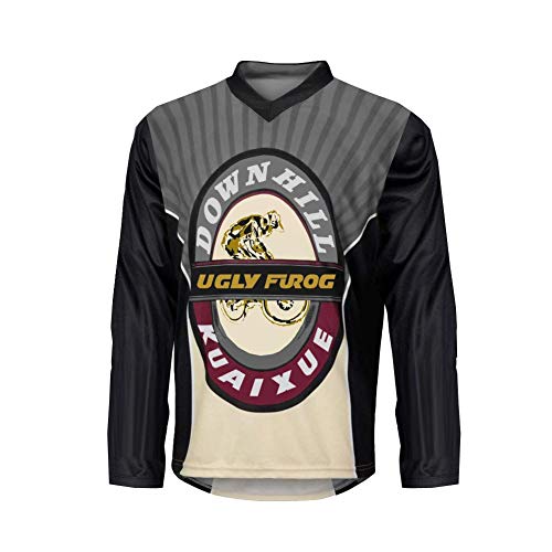 UGLY FROG Donwhill Jersey Herren Mountainbike MTB Top Langarm Atmungsaktiv Bequem Weich Feuchtigkeitstransport Radtrikot