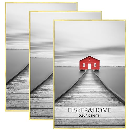 ELSKER&HOME 24x36 Poster Frame 3 Pack Gold 24x36 Picture Frame