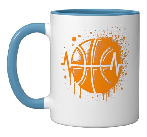 Basketball Cardio Basketball Ceramic Mug, Blue/White