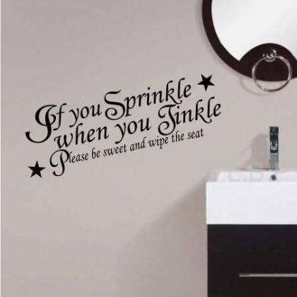 Sticker BayIf You Sprinkle When You Tinkle Bathroom Funny Wall Sticker - Black