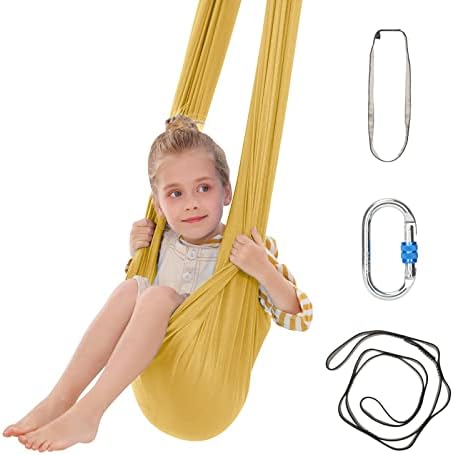 Sensory Swing Therapy Swing for Kids with Special Needs Cuddle Swing Indoor Outdoor Kids Swing, Adjustable Hammock Strap Accessories for Children with Autism, ADHD and Sensory Processing Disorders