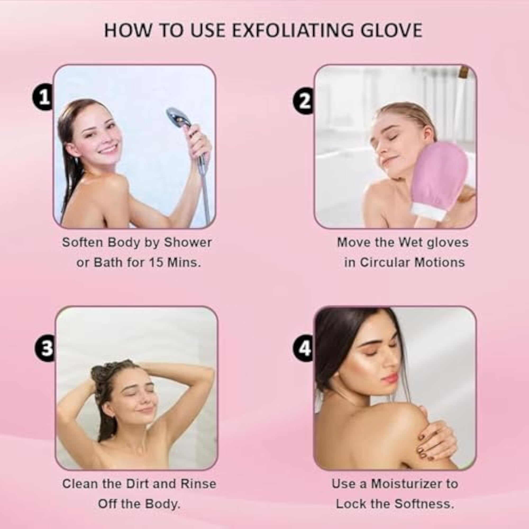 Exfoliating & Microfiber Gloves Hand Mitt Body Scrubber