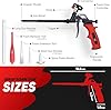 Luft Professional Expanding Foam Spray Gun (1 Insulation Guns + 9 Extenders) PU Insulating Applicator Heavy Duty Metal Body Dispensing Foam Gun Suitable for Caulking, Filling, Sealing (1 Pack)