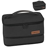 HOMESPON Expandable Lunch Bag for Men Women Kids Insulated Lunch Box Holder with Handle for Picnics Work School (Black)