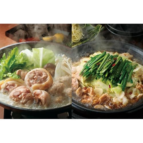 博多華味鳥 博多華味鳥 水炊き・もつ鍋(醬油味) 各1セット 3-4人前[トリゼンフーズ]