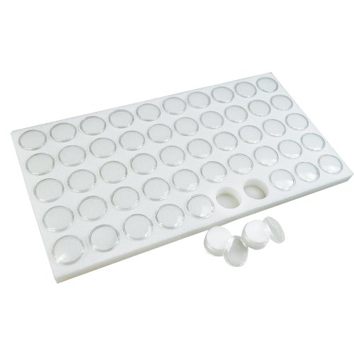 Rj Displays 83250W White Gem Jar Jewelry Tray Insert. 50 Gem Jars. 14 1/4 Inch X 7 3/4 Inch X 3/4 Inch thumb #1