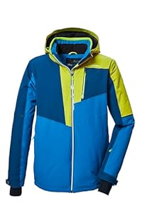 killtec Herren Skijacke/Funktionsjacke mit abzippbarer Kapuze und Schneefang KSW 76 MN SKI JCKT, dunkellime, L, 41964-000