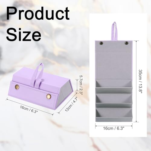 Image of PATIKIL Travel Sunglasses Organizer, 3 Slots Foldable Sunglasses Holder Leather Sunglass Storage Organizer Case