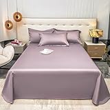 JIANINGHOME Bettlaken ohne Gummizug,200x230cm,Hellviolett,Baumwolle, auch für/Sommerlaken in vielen Größen