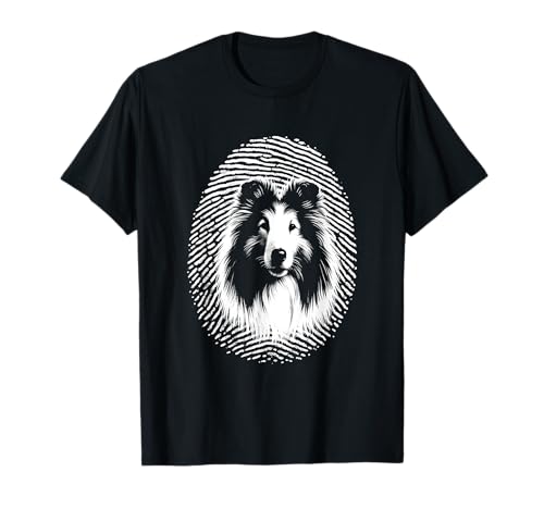 Rough Collie Fingerprint - Amante della razza di cani Vintage Collie Maglietta