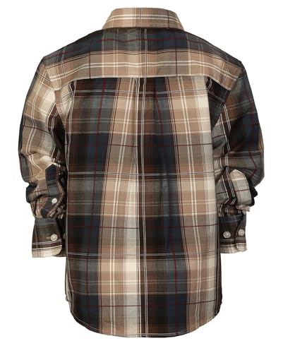 Image of Gioberti Boys Long Sleeve Button Down Plaid Checked Shirt