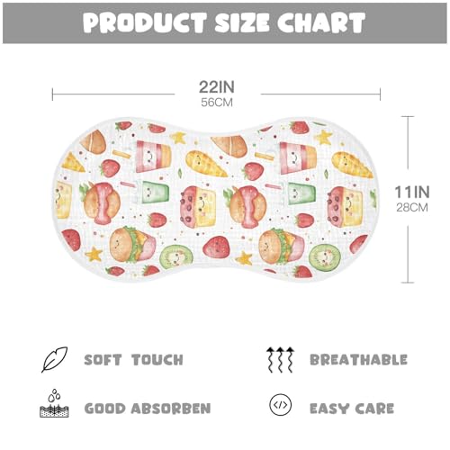 vvfelixl Muslin Burp Cloths Watercolor Illustration Food Baby Washcloths for Baby Girl Boys 2 Pack2