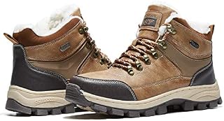 AMIDEWA Men’s Snow Ankle Boots Fur Lined Warm Anti-Slip Outdoor Work Shoes