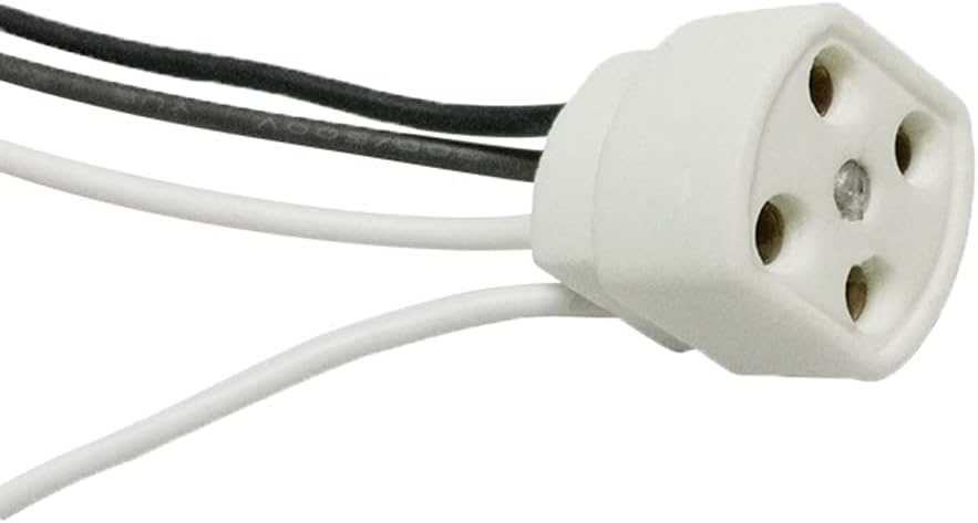4P Wire with A Socket 4pin T5 Socket with A Wire for UV Bulbs Lamps 4 Pin Socket for 4-Pin Style T5 Light Bulbs