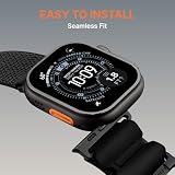 Bandletic Nylonowa Bransoletka Kompatybilna z Apple Watch Ultra 3/2/1 49mm - Miękki Sportowy Loop Pasek Zastępczy dla iWatch Series 11/10 46mm, 9/8/7 45mm, SE3/SE2/SE/6/5/4 44mm, 3/2/1 42mm, Czarny