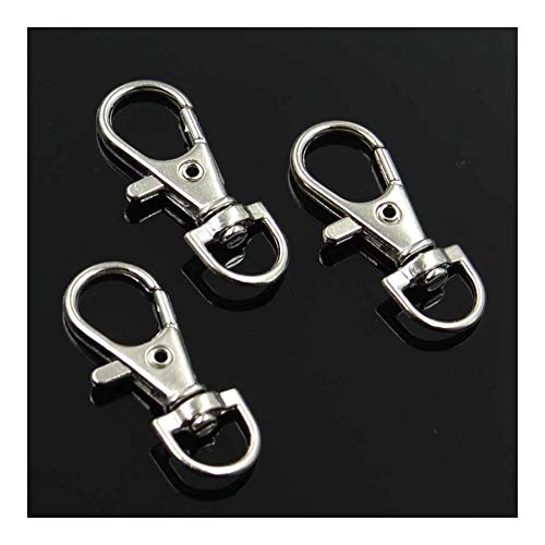 Schlüsselanhänger 10pcs Wholesale Silber-Farben-Rhodium-Hummer-Haken Clips Schlüsselhaken Schlüsselanhänger Split Schlüsselring-Entdeckungen umklammert DIY Schlüsselanhänger Herstellung Schlüsselring Cover