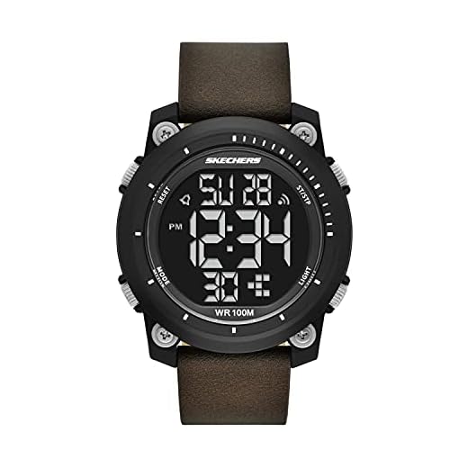 Skechers Men's Norwalk Quartz Casual Vegan Leather Digital Watch, Color: Black, Brown (Model: SR5163)