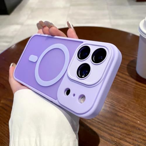 Coque rigide magnétique violet mat pour 14 Pro Max haut de gamme