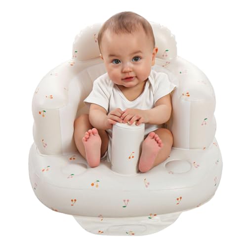 Yazxgbo ZY-CHERRY-L Inflatable Baby Seat For Babies 4-36 Months Inflatable Baby Chair Infant Back Support Sofa Newborn To Toddler Portable Baby Floor Seats cover