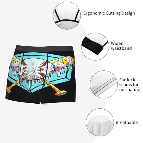 Baseball Game Day Underwear for Men Gifts Men's Boxer Briefs Breathable Underpants Fit Daily Wear​2