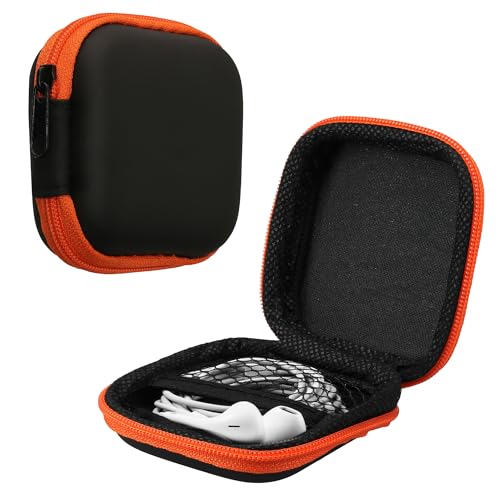 kwmobile Square Carrying Case for Earphones - Portable Storage Bag Pouch for Headphones Earbuds Small Objects with Zipper - Orange/Black kwmobile Square Carrying Case for Earphones - Portable Storage Bag Pouch for Headphones Earbuds Small Objects with Zipper - Orange/Black